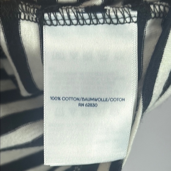 Lands' End Super T Collared Popover 3/4 Sleeve Pale Petal Even Stripe Top Size M - Picture 7 of 8